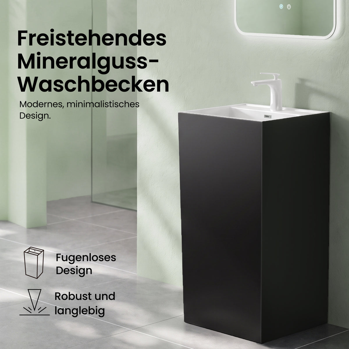 lavabo de diseño glasvilla freestanding Col34 de mineral compuesto