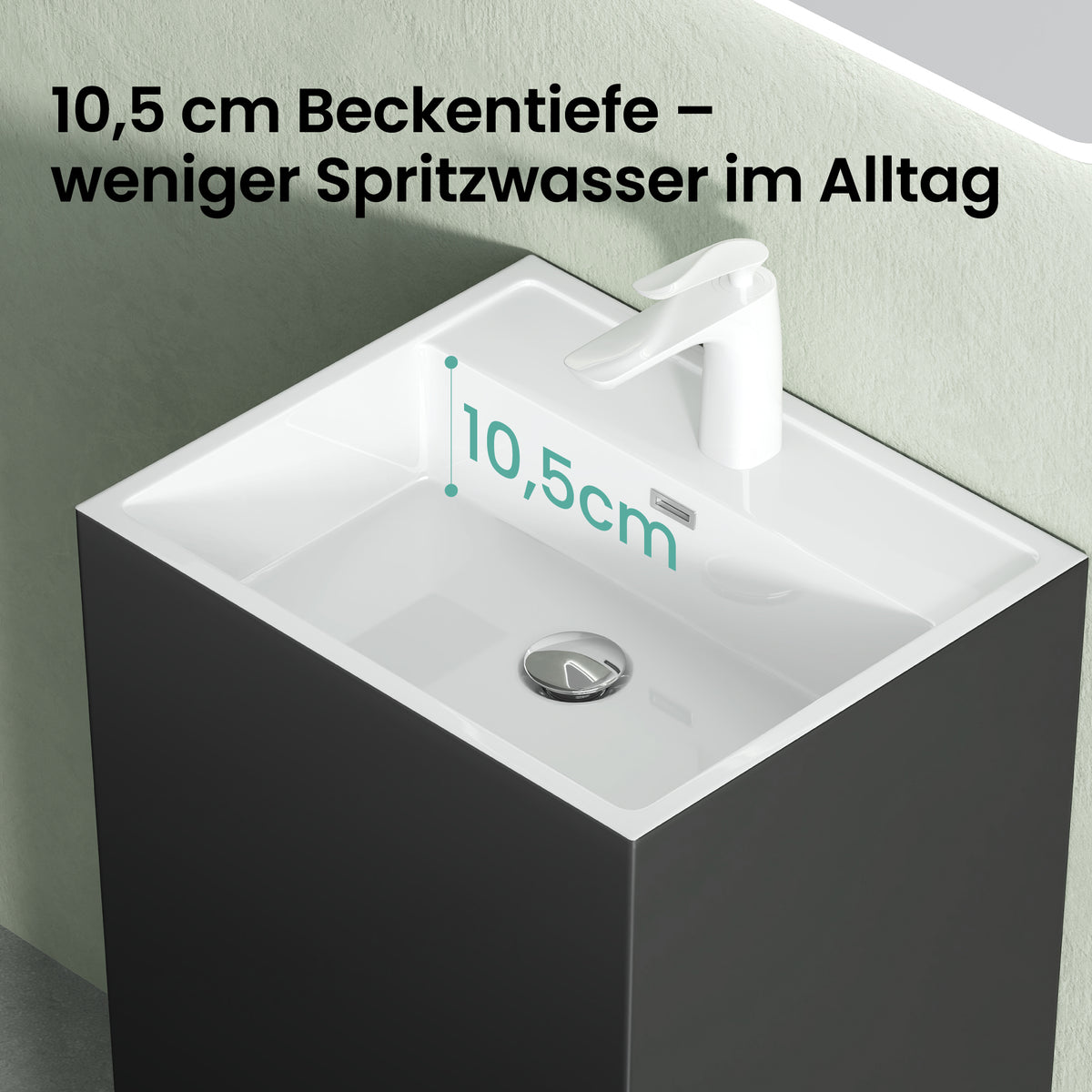 lavabo de diseño glasvilla freestanding Col34 de mineral compuesto