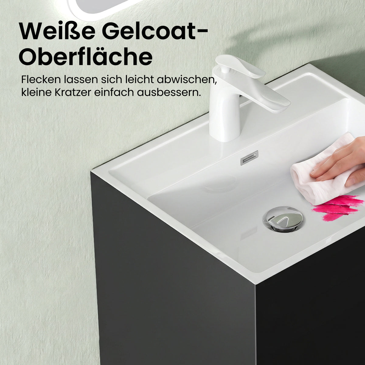 lavabo de diseño glasvilla freestanding Col34 de mineral compuesto