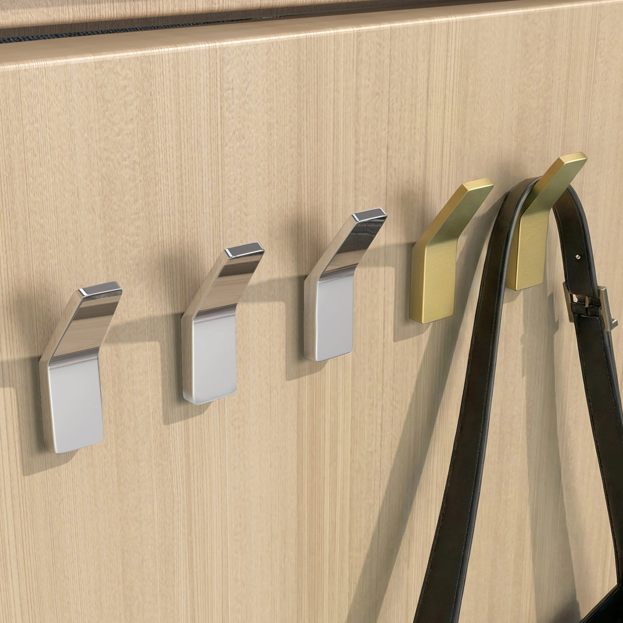 glasvilla Kleiderhaken Garderobenhaken 4 Stück, Wandhaken zum Bohren oder Kleben für Schlafzimmer, Badezimmer, Kleiderschrank, Wohnzimmer Stalo-13