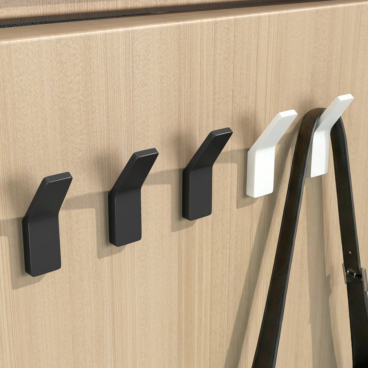 glasvilla Kleiderhaken Garderobenhaken 4 Stück, Wandhaken zum Bohren oder Kleben für Schlafzimmer, Badezimmer, Kleiderschrank, Wohnzimmer Stalo-13