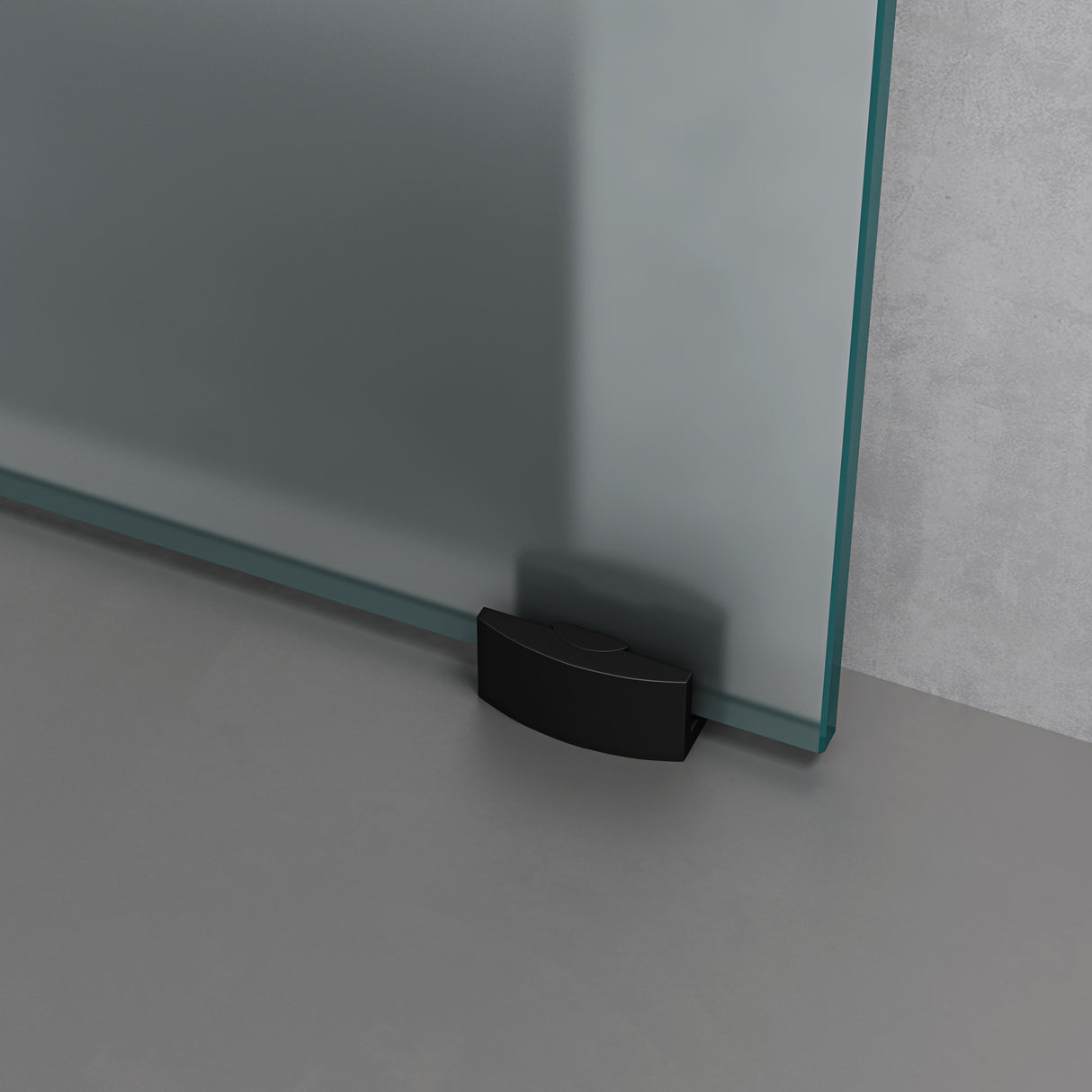 glasvilla Glasschiebetür komplettset, Griffart: Stangengriff, 25 mm Wandabstand, 8mm ESG-Sicherheitsglas Amalfi Schwarz