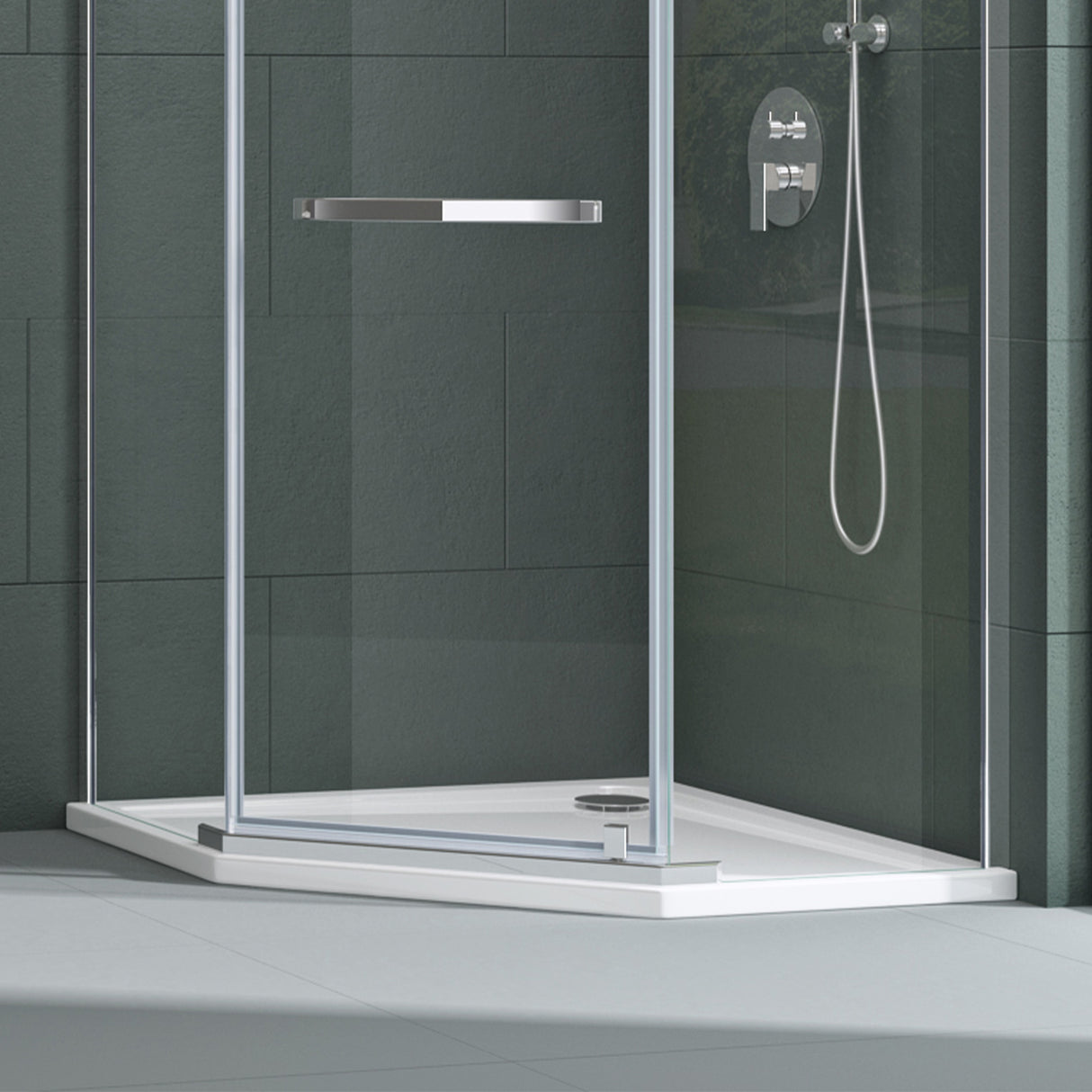 glasvilla Piatto Doccia in Acrilico Piatto Doccia Pentagonale Altezza di 4cm, Faro5