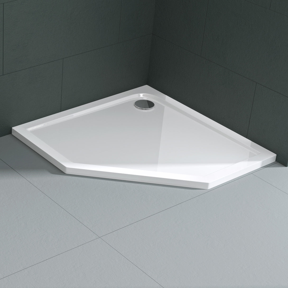 glasvilla Piatto Doccia in Acrilico Piatto Doccia Pentagonale Altezza di 4cm, Faro5