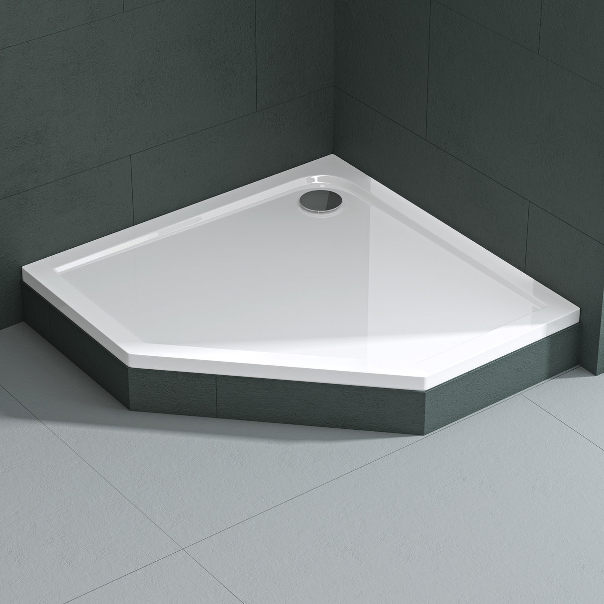 glasvilla Piatto Doccia in Acrilico Piatto Doccia Pentagonale Altezza di 4cm, Faro5