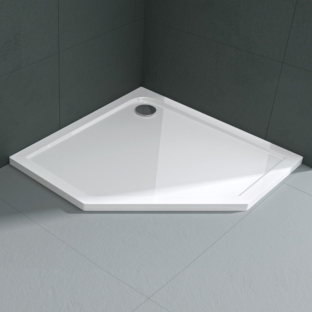 glasvilla Piatto Doccia in Acrilico Piatto Doccia Pentagonale Altezza di 4cm, Faro5