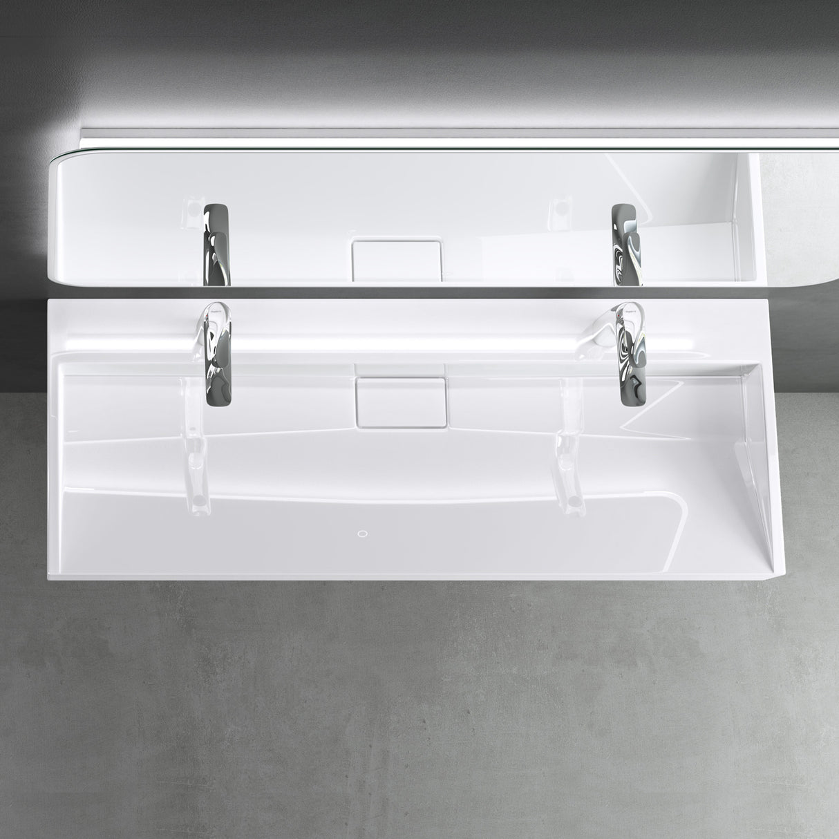 Lavabo Glasvilla Col19 Mineralguss moderno con válvula incluida