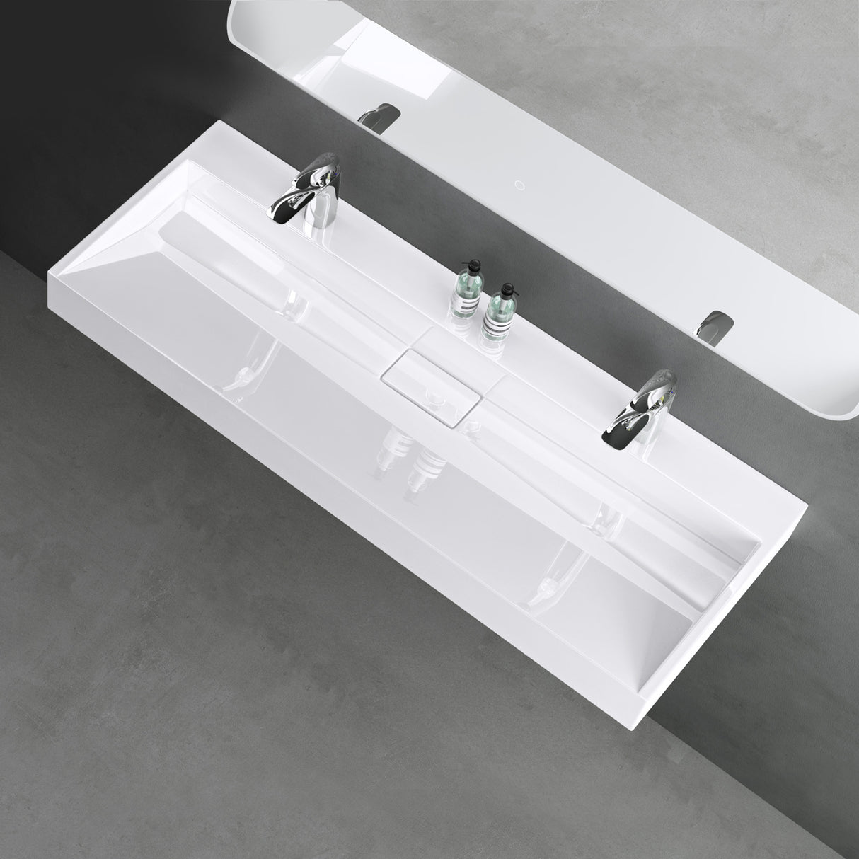 Lavabo Glasvilla Col19 Mineralguss moderno con válvula incluida