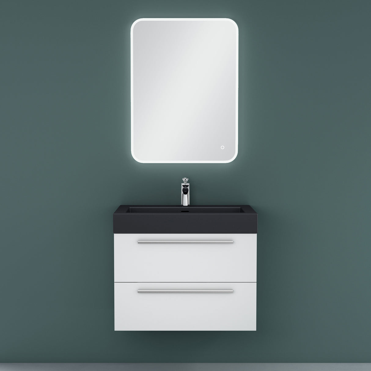 conjunto de muebles de baño glasvilla mueble de lavabo con mueble inferior incl. lavabo de mineral en antracita Quadratto