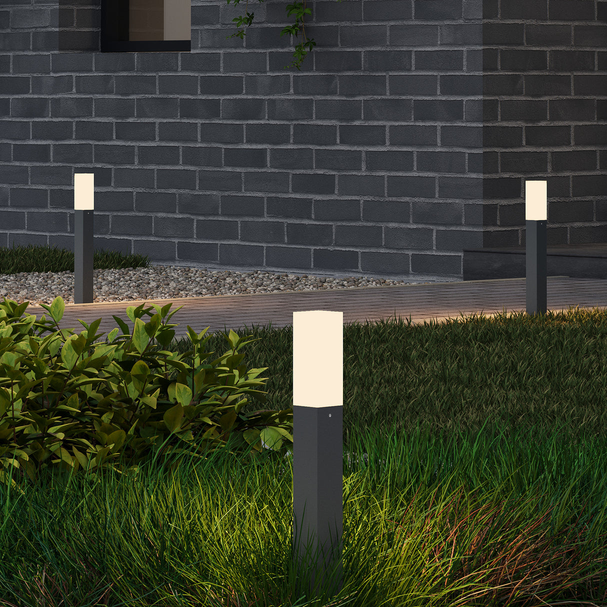 éclairage extérieur glasvilla IP65 éclairage de chemin extérieur | Borne lumineuse pour jardin, lampadaire 3000K, lampe de jardin | Lampadaire d'extérieur 3W Deus Lumina