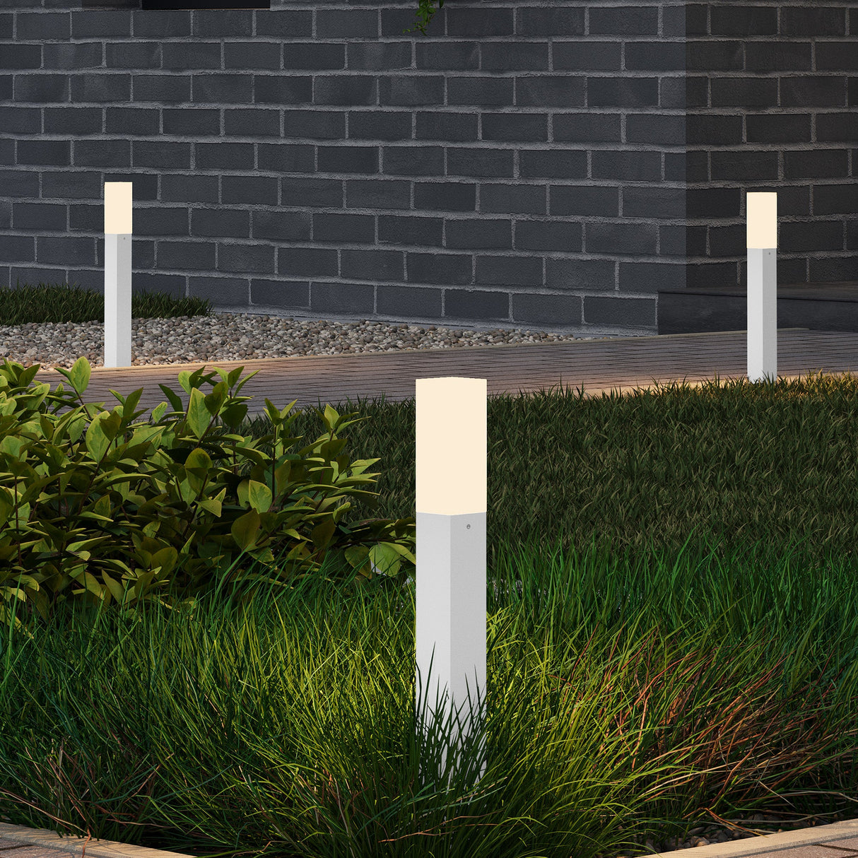 éclairage extérieur glasvilla IP65 éclairage de chemin extérieur | Borne lumineuse pour jardin, lampadaire 3000K, lampe de jardin | Lampadaire d'extérieur 3W Deus Lumina