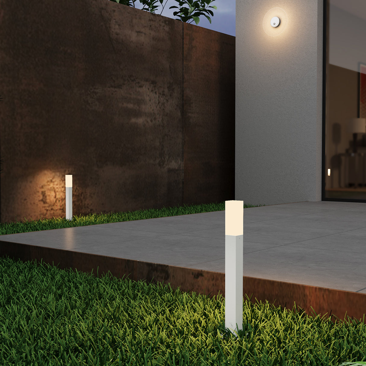 éclairage extérieur glasvilla IP65 éclairage de chemin extérieur | Borne lumineuse pour jardin, lampadaire 3000K, lampe de jardin | Lampadaire d'extérieur 3W Deus Lumina