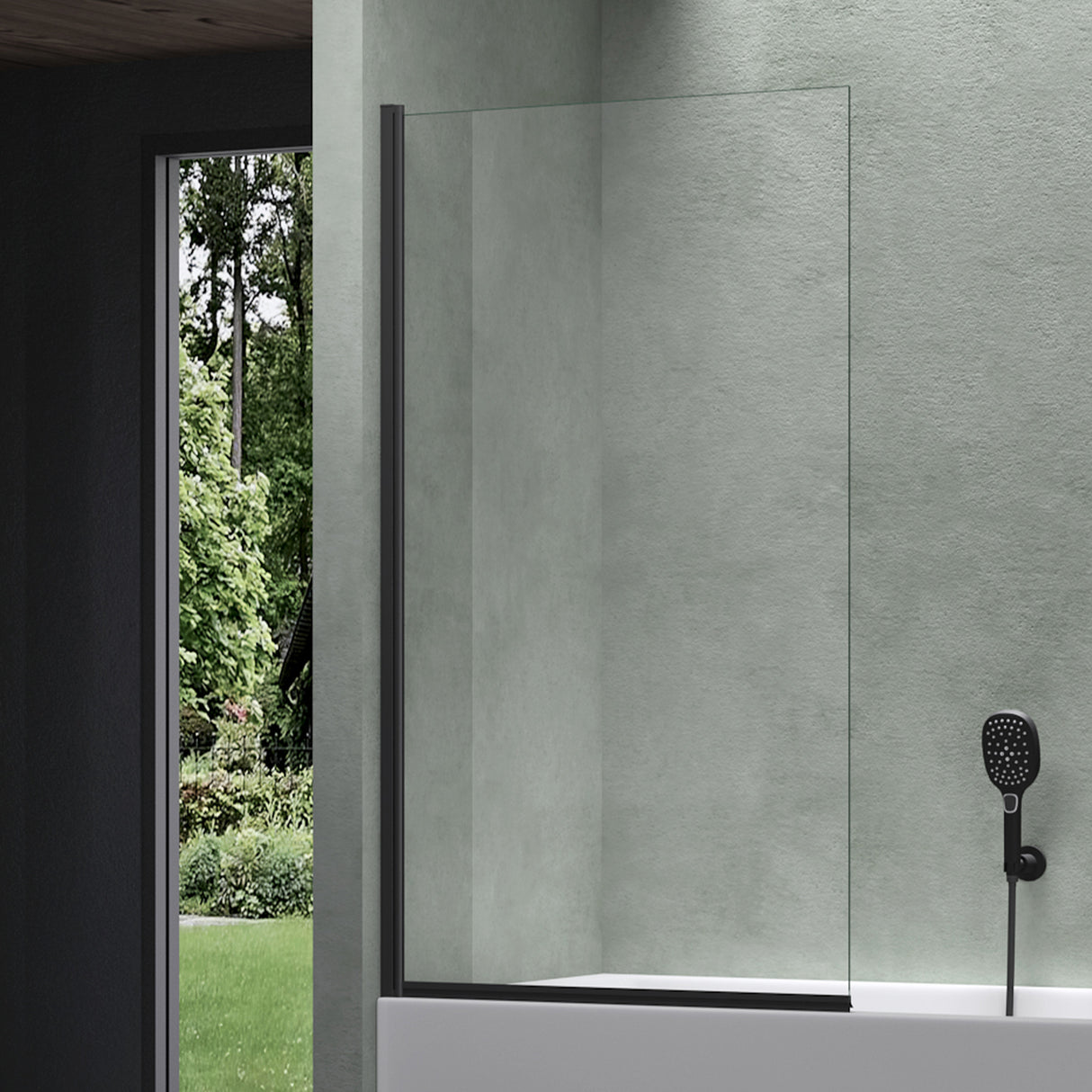 glasvilla Parete Vasca da Bagno Doccia 80x140cm, Parete Sopravasca Doccia in Vetro di Sicurezza Apertura 180° con Nano Rivestimenti e Guarnizione Cortona201