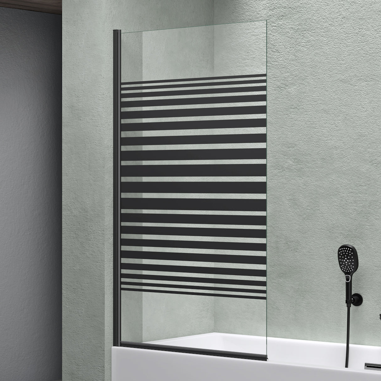 glasvilla Parete Vasca da Bagno Doccia 80x140cm, Parete Sopravasca Doccia in Vetro di Sicurezza Apertura 180° con Nano Rivestimenti e Guarnizione Cortona201