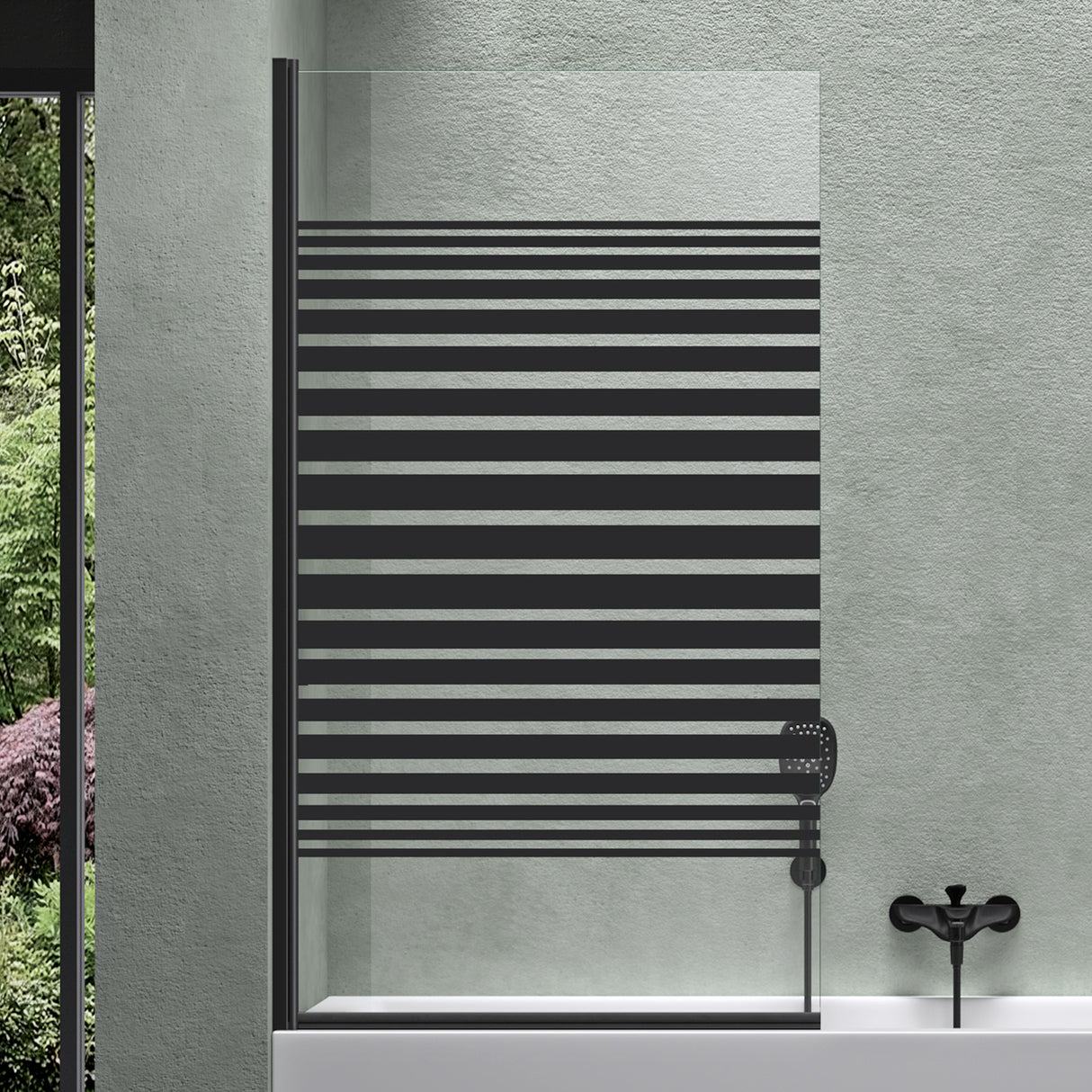 glasvilla Parete Vasca da Bagno Doccia 80x140cm, Parete Sopravasca Doccia in Vetro di Sicurezza Apertura 180° con Nano Rivestimenti e Guarnizione Cortona201