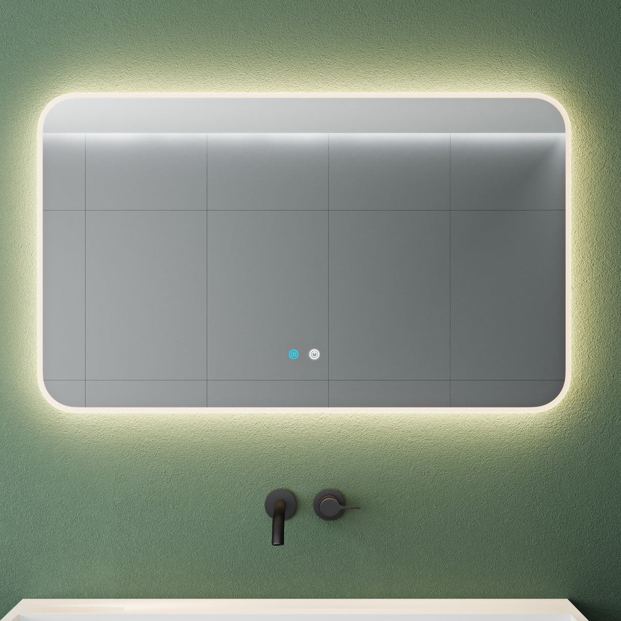 glasvilla Specchio da Bagno Appeso Specchio a LED con Interruttore Touch Specchio da Parete per Il Trucco Anti-Appannamento