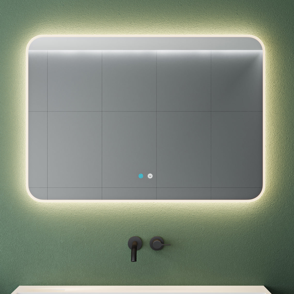 glasvilla Specchio da Bagno Appeso Specchio a LED con Interruttore Touch Specchio da Parete per Il Trucco Anti-Appannamento