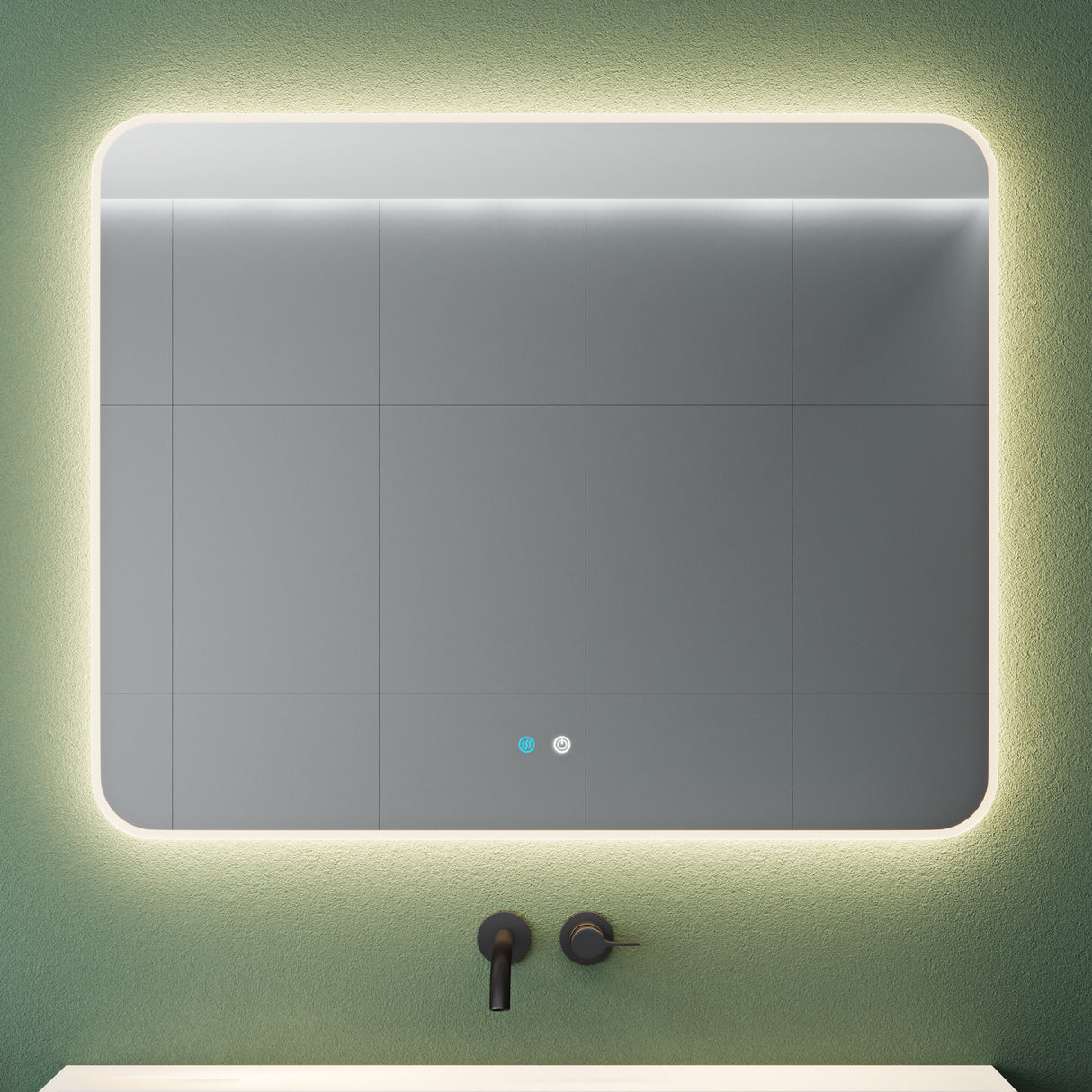 glasvilla Specchio da Bagno Appeso Specchio a LED con Interruttore Touch Specchio da Parete per Il Trucco Anti-Appannamento