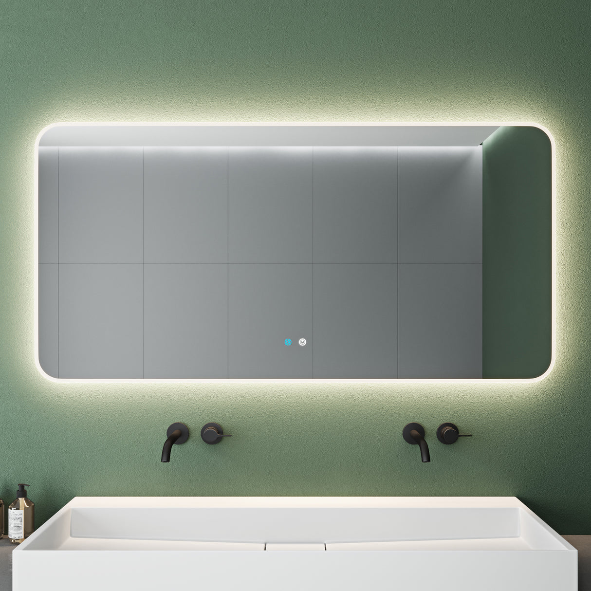 glasvilla Specchio da Bagno Appeso Specchio a LED con Interruttore Touch Specchio da Parete per Il Trucco Anti-Appannamento