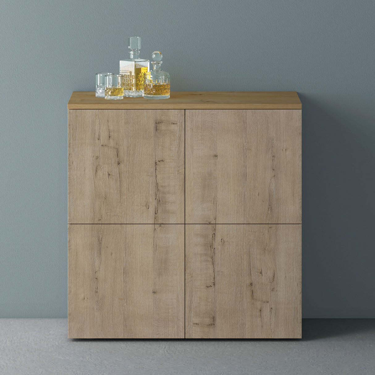 Commode de rangement à 4 portes, buffet, meuble polyvalent, meuble de rangement Glasvilla Schrank04