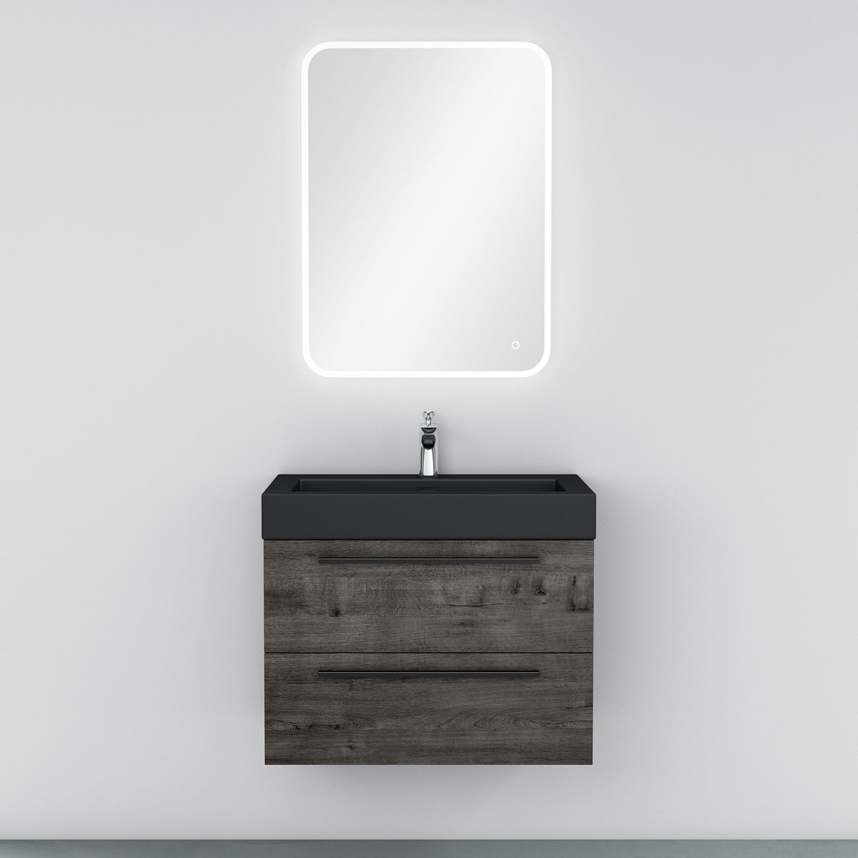 conjunto de muebles de baño glasvilla mueble de lavabo con mueble inferior incl. lavabo de mineral en antracita Quadratto