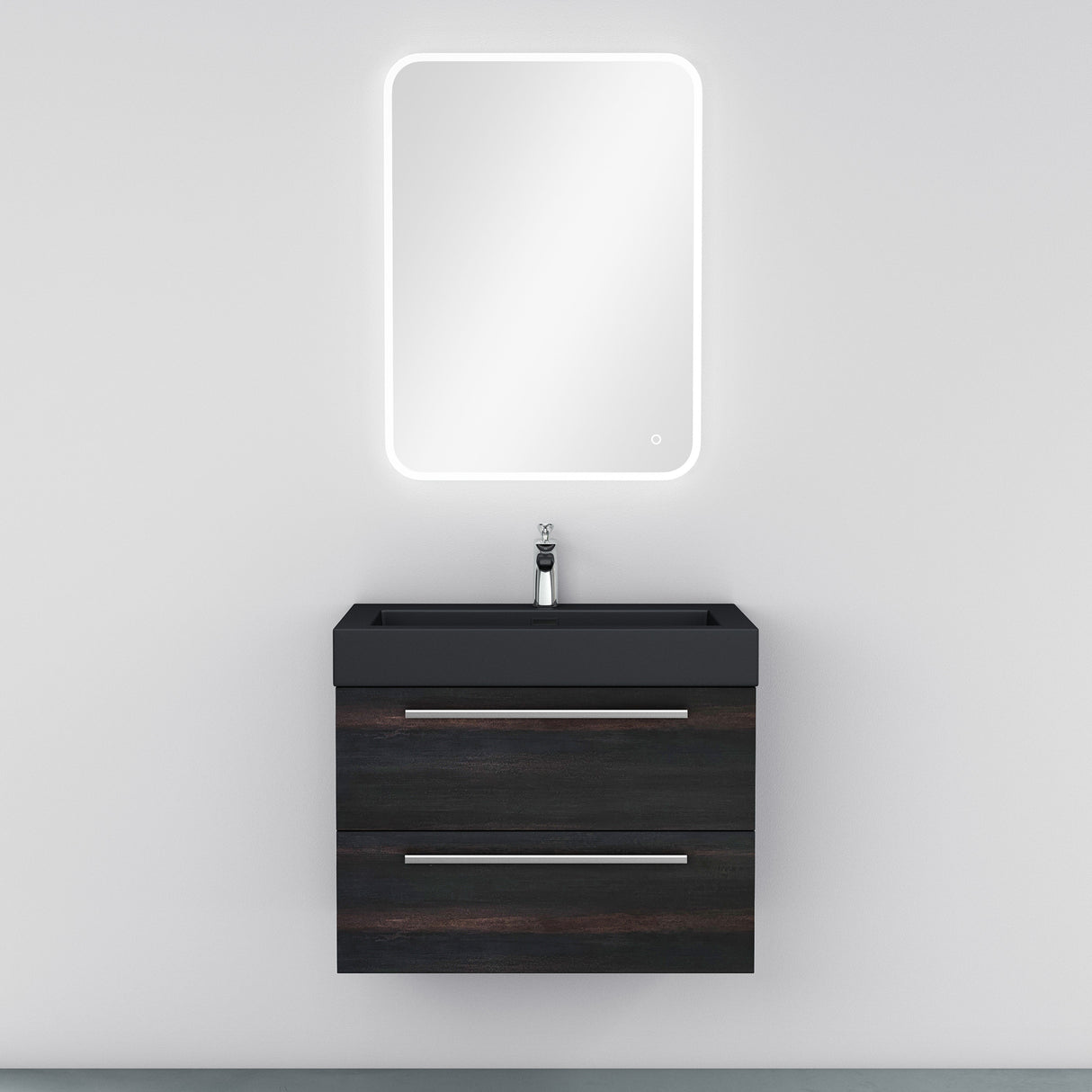 conjunto de muebles de baño glasvilla mueble de lavabo con mueble inferior incl. lavabo de mineral en antracita Quadratto