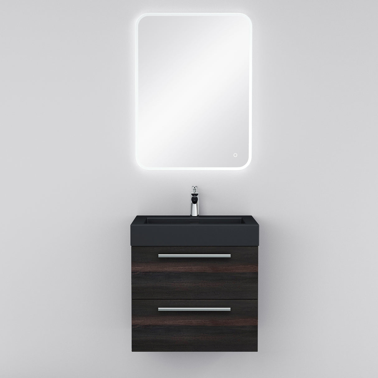 conjunto de muebles de baño glasvilla mueble de lavabo con mueble inferior incl. lavabo de mineral en antracita Quadratto