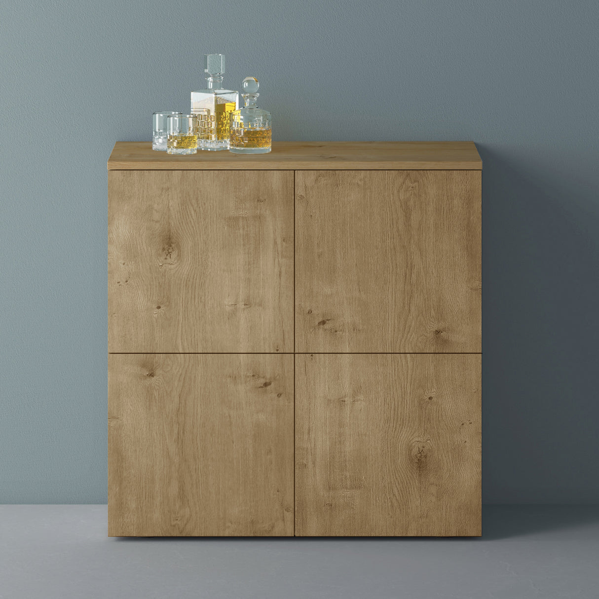 Commode de rangement à 4 portes, buffet, meuble polyvalent, meuble de rangement Glasvilla Schrank04