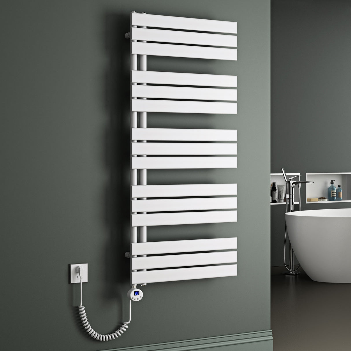 radiateur de salle de bain glasvilla branchement latéral électrique radiateur sèche-serviettes sèche-serviettes chauffage de salle de bain FN avec résistance 02