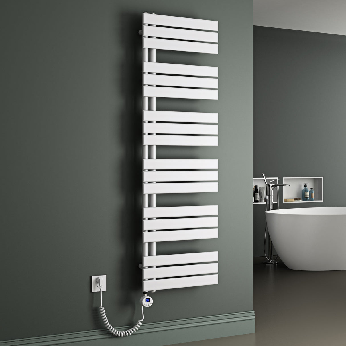 radiateur de salle de bain glasvilla branchement latéral électrique radiateur sèche-serviettes sèche-serviettes chauffage de salle de bain FN avec résistance 02