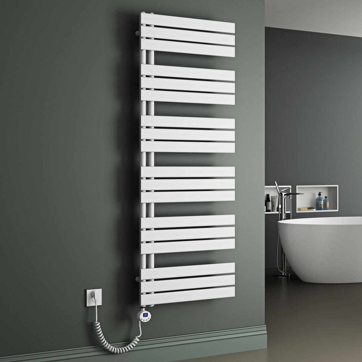 radiateur de salle de bain glasvilla branchement latéral électrique radiateur sèche-serviettes sèche-serviettes chauffage de salle de bain FN avec résistance 02