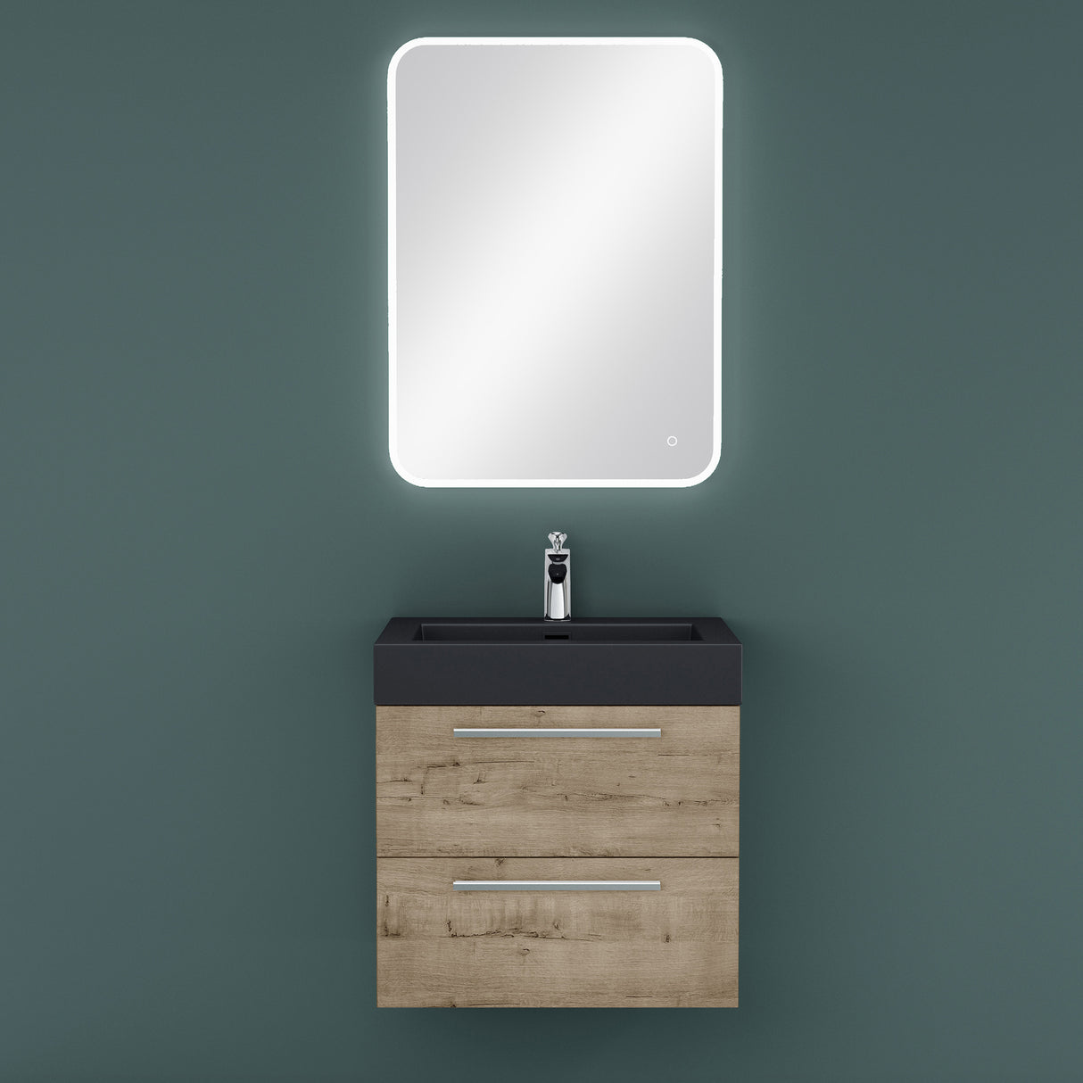 conjunto de muebles de baño glasvilla mueble de lavabo con mueble inferior incl. lavabo de mineral en antracita Quadratto