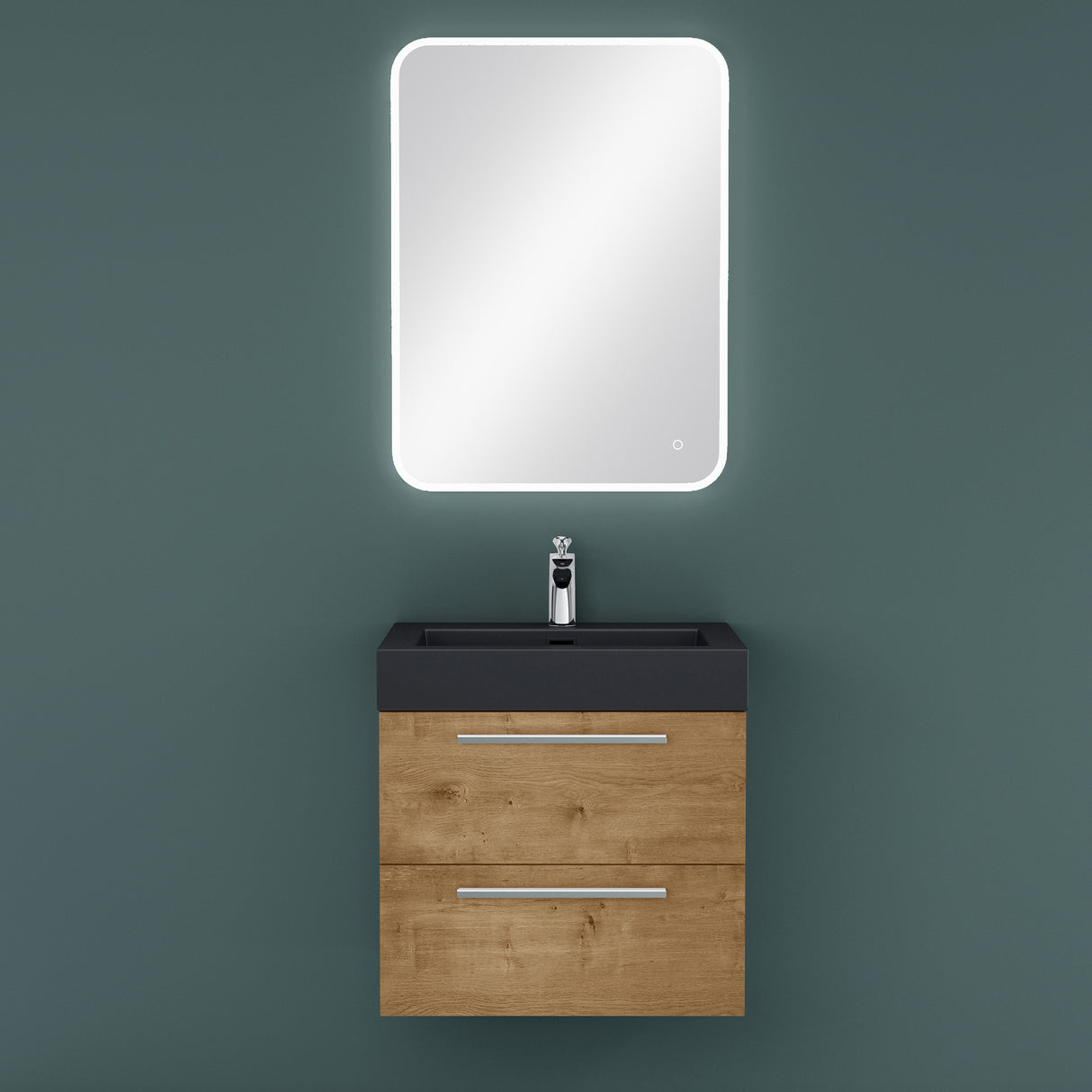 conjunto de muebles de baño glasvilla mueble de lavabo con mueble inferior incl. lavabo de mineral en antracita Quadratto