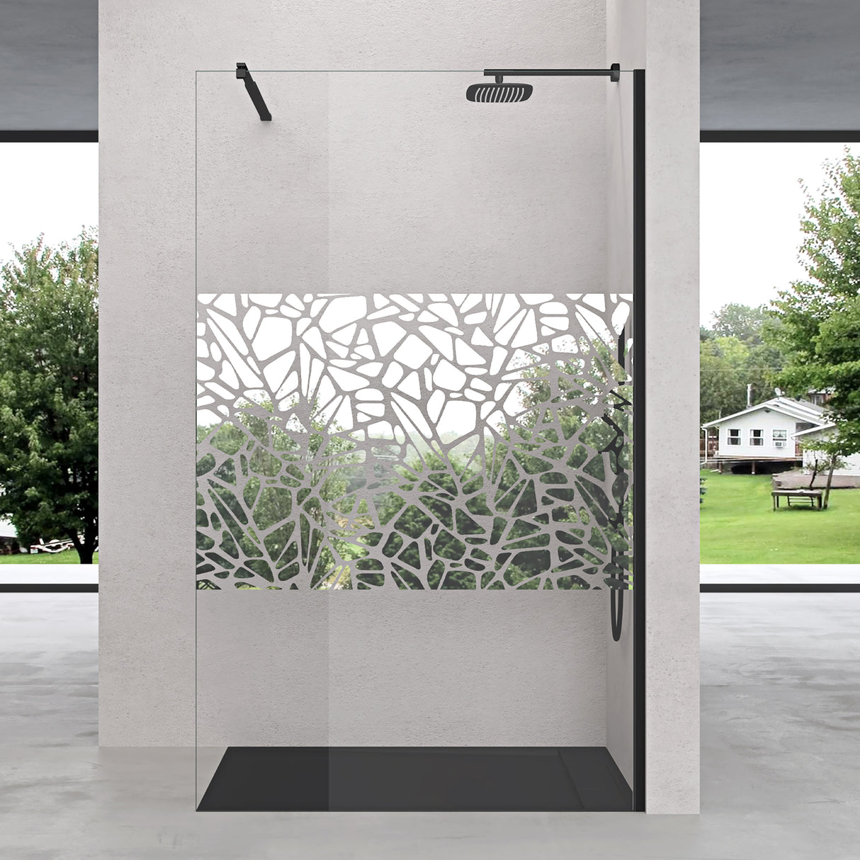 glasvilla Duschwand für Dusche Duschabtrennung Walk-In ESG-Sicherheitsglas 10mm NANO Glas BRAM1&BRAM3 Bremen2 Schwarz