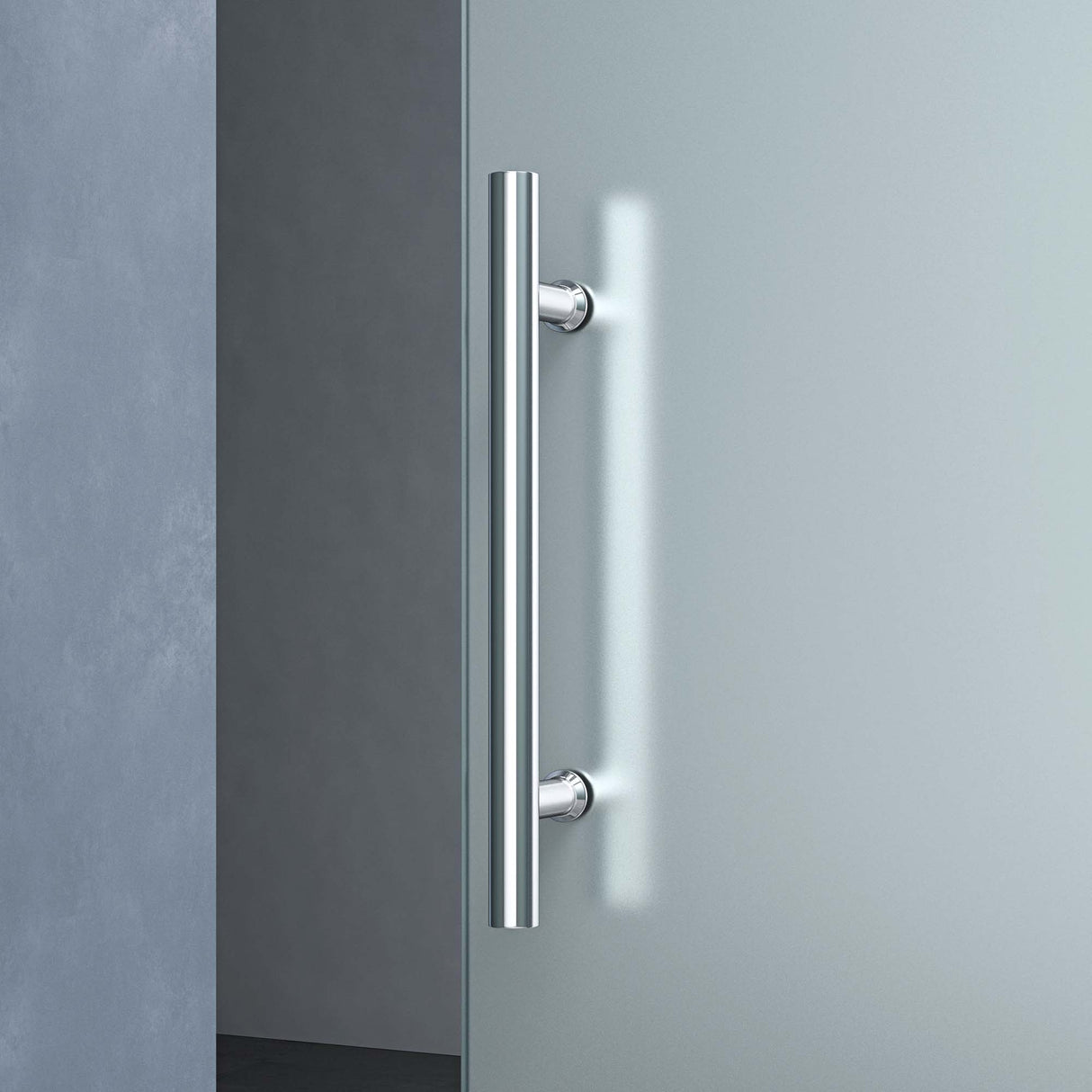 glasvilla Glasschiebetür komplettset Amalfi H: 2150mm, Griffart: Stangengriff, inkl. Softclose-Automatik, 8mm ESG-Sicherheitsglas