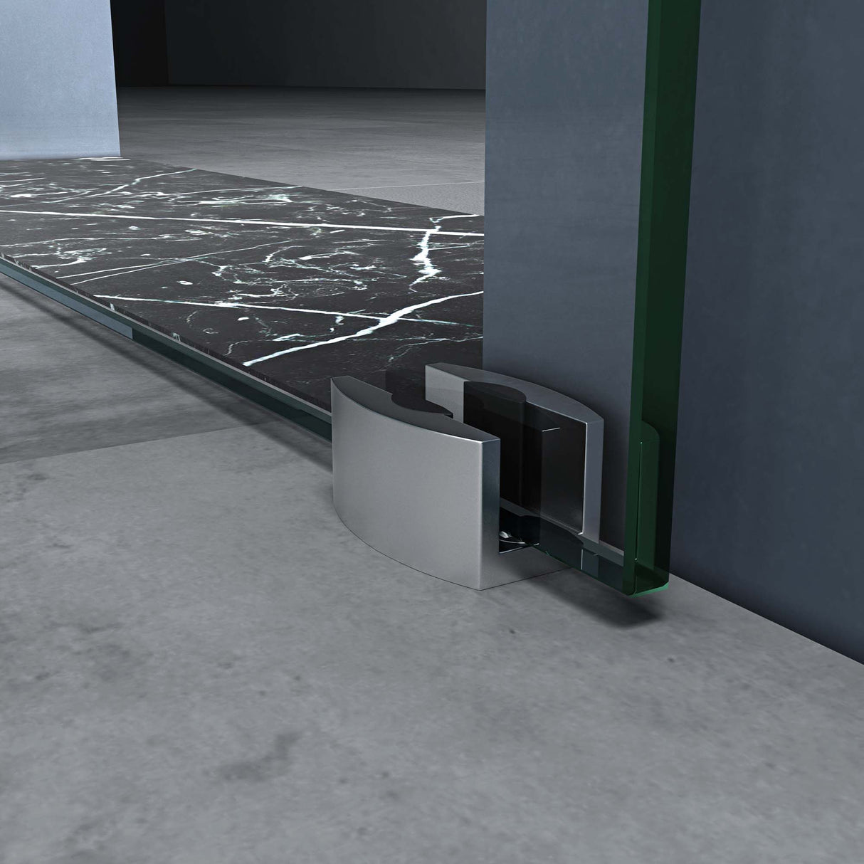 glasvilla Glasschiebetür komplettset Amalfi H: 2050mm, Griffart: Muschelgriff, inkl. Softclose-Automatik, 8mm ESG-Sicherheitsglas