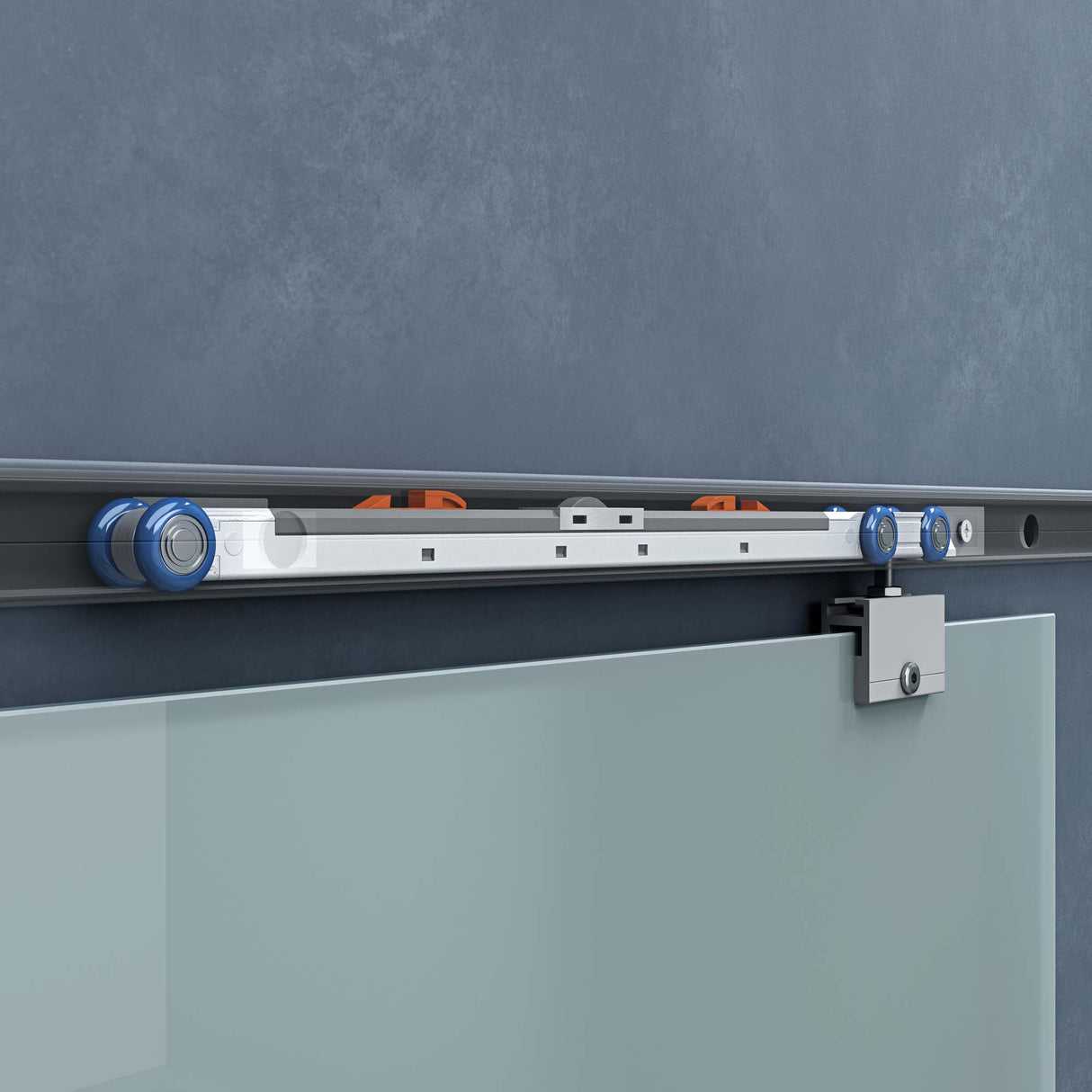 glasvilla Glasschiebetür komplettset Amalfi H: 2050mm, Griffart: Muschelgriff, inkl. Softclose-Automatik, 8mm ESG-Sicherheitsglas