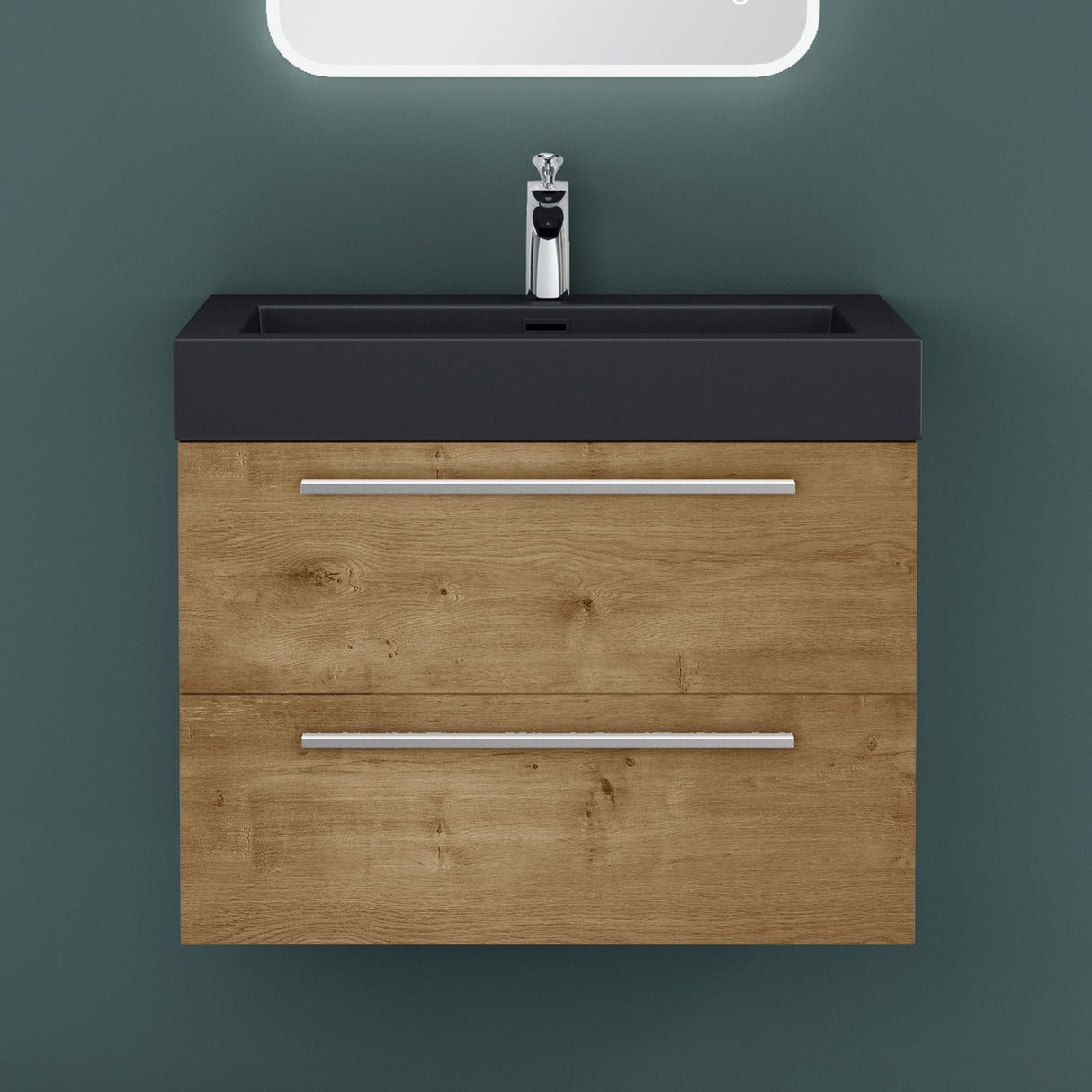 conjunto de muebles de baño glasvilla mueble de lavabo con mueble inferior incl. lavabo de mineral en antracita Quadratto