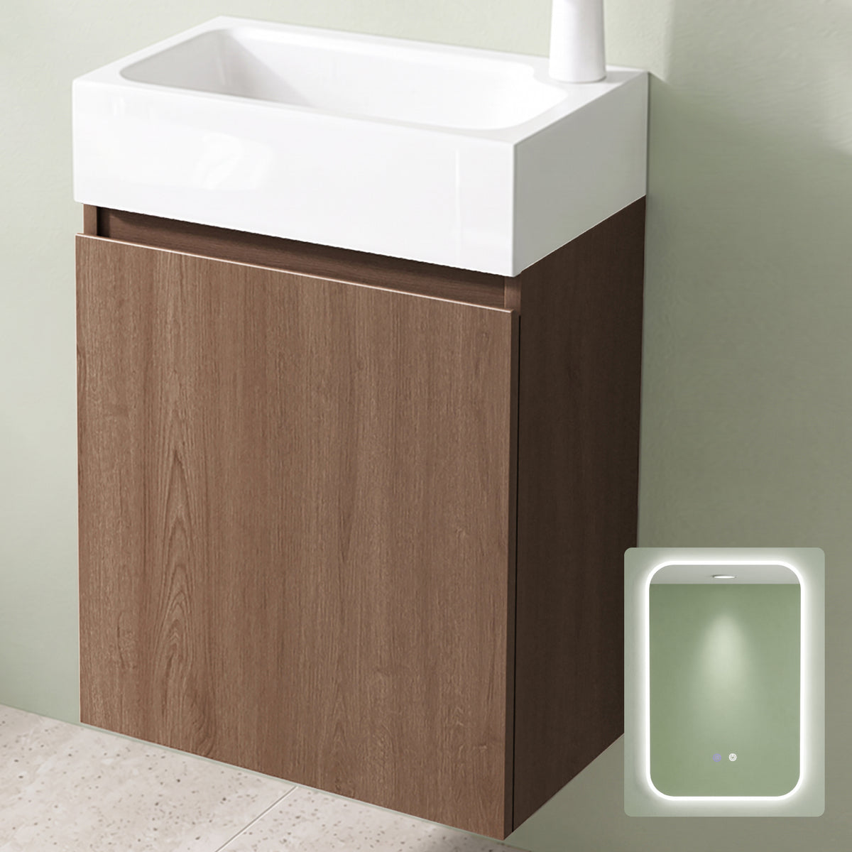glasvilla Ensemble de Meubles de Salle de Bain avec Lavabo Blanc et Meuble Sous-Vasque LTH 46x26x63 cm Pisa02