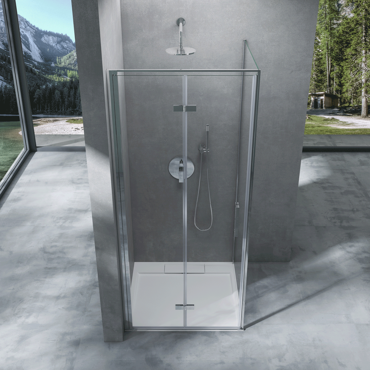 galsvilla Duschkabine Duschabtrennung 8mm ESG-Sicherheitsglas Nano-Beschichtung Hebe-Senk-Mechanismus Rav37-Plus