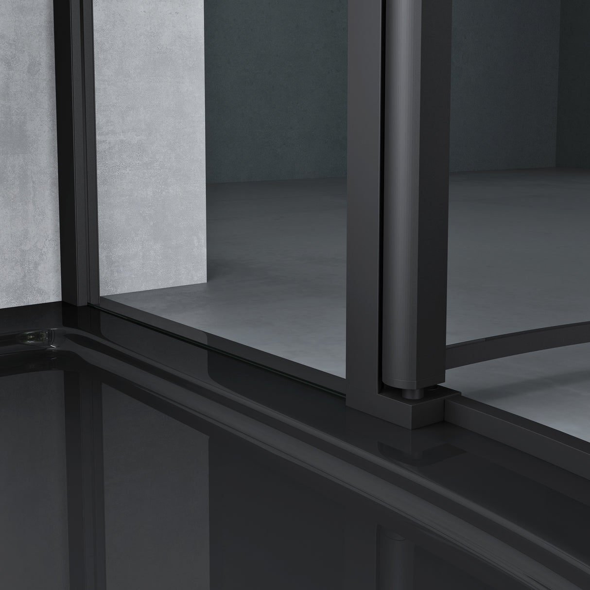 glasvilla Duschabtrennung Viertelkreis mit 2 Drehtüren Dusche ESG-Sicherheitsglas Nano-Beschichtung Ravenna52K Schwarz