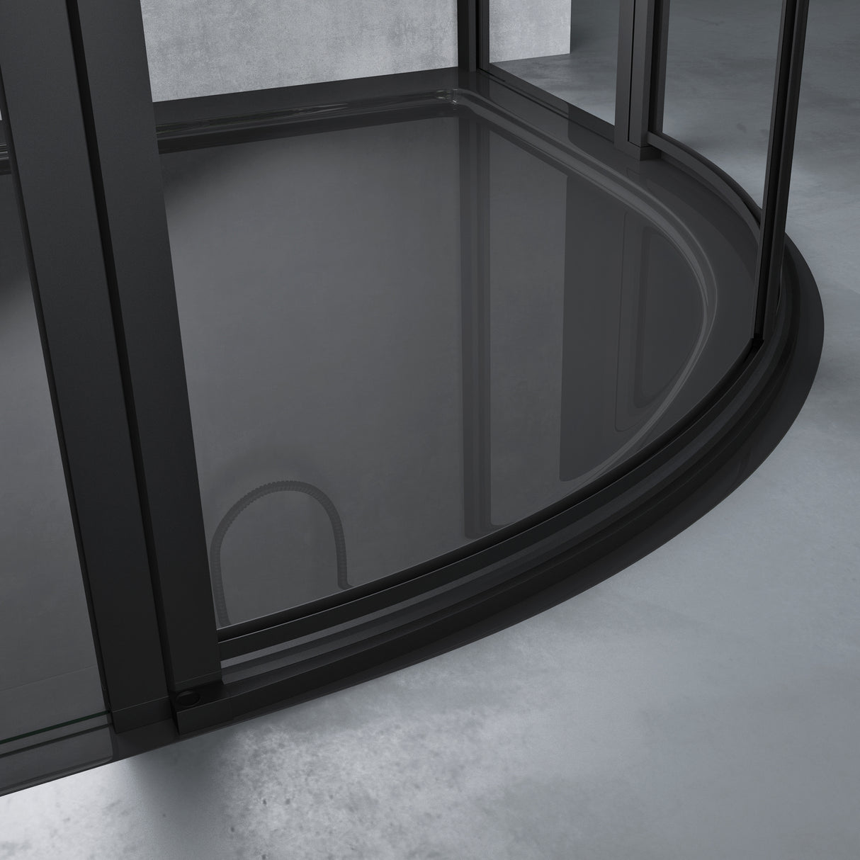 glasvilla Duschabtrennung Viertelkreis mit 2 Drehtüren Dusche ESG-Sicherheitsglas Nano-Beschichtung Ravenna52K Schwarz