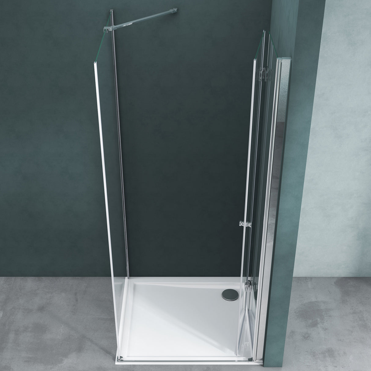 galsvilla Duschkabine Falttür 180° Klappbar & Faltbar Mit Hebe- und Senkmechaniamus Lotus-Effekt NANO Eckeinstieg R27