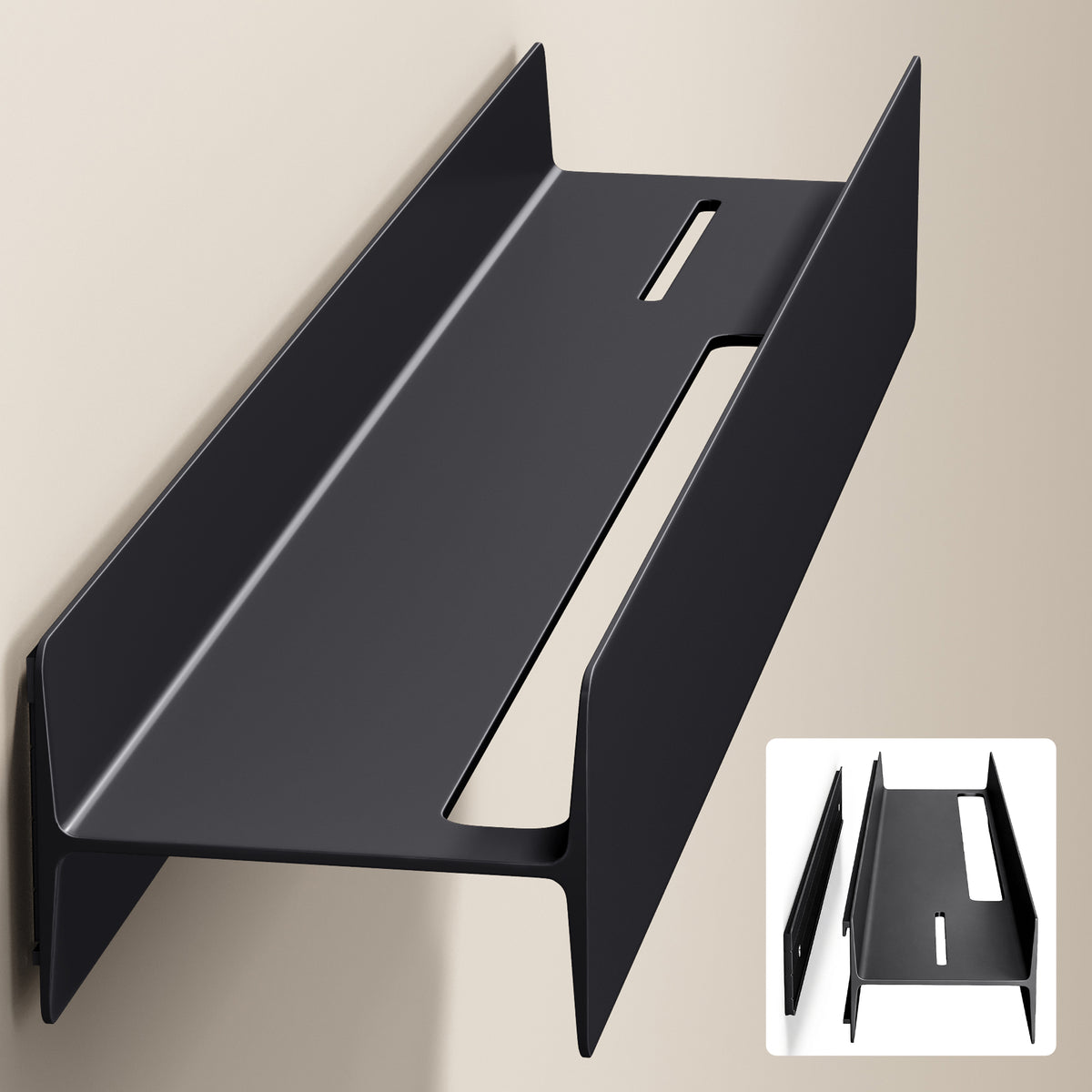 glasvilla Duschablage zum Bohren oder Kleben Duschregal Badablage 40cm Badezimmerablage zur Wandmontage Badezimmer Organizer Reglo-03