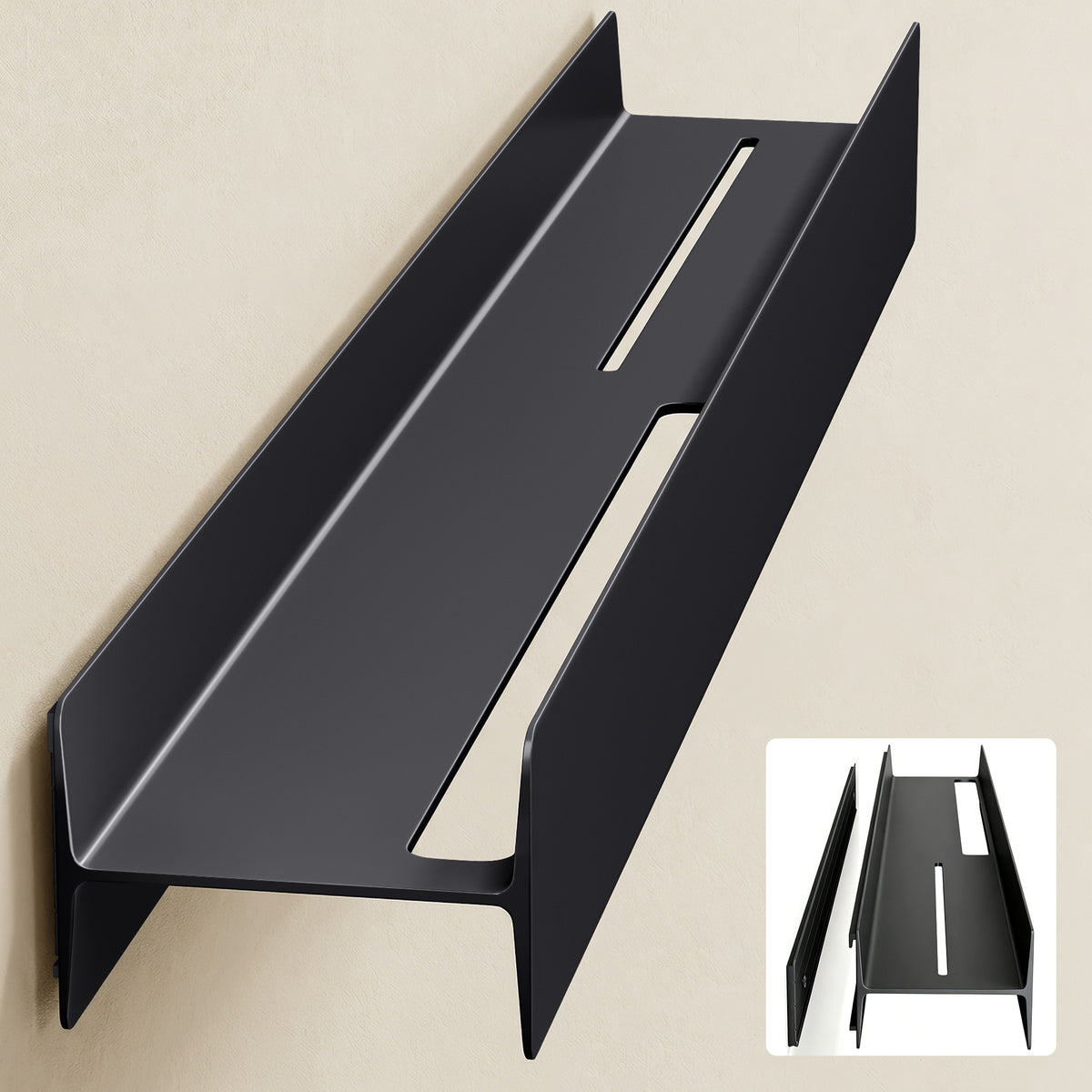 glasvilla Duschablage zum Bohren oder Kleben Duschregal Badablage 40cm Badezimmerablage zur Wandmontage Badezimmer Organizer Reglo-03