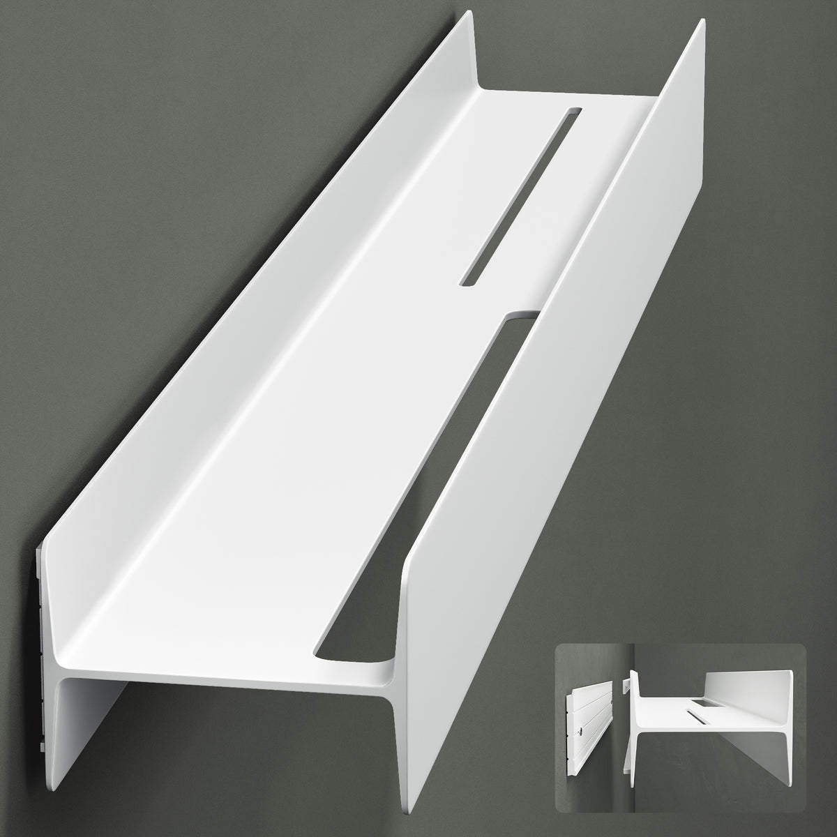 glasvilla Duschablage zum Bohren oder Kleben Duschregal Badablage 40cm Badezimmerablage zur Wandmontage Badezimmer Organizer Reglo-03