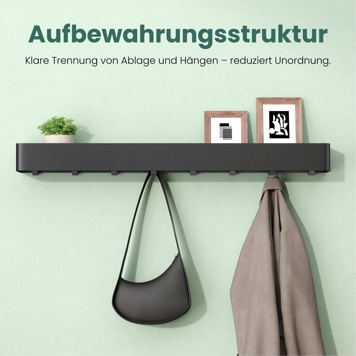 glasvilla Duschablage zum Bohren oder Kleben, Duschregal mit Haken, Badablage zur Wandmontage, Badezimmer Organizer Reglo-05