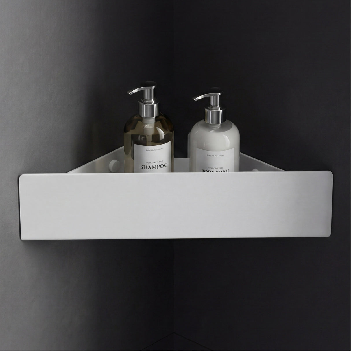 glasvilla Duschablage zum Bohren oder Kleben, Duschregal Badablage Ecke, Badezimmerablage zur Wandmontage für Bad und Küche, Reglo-07