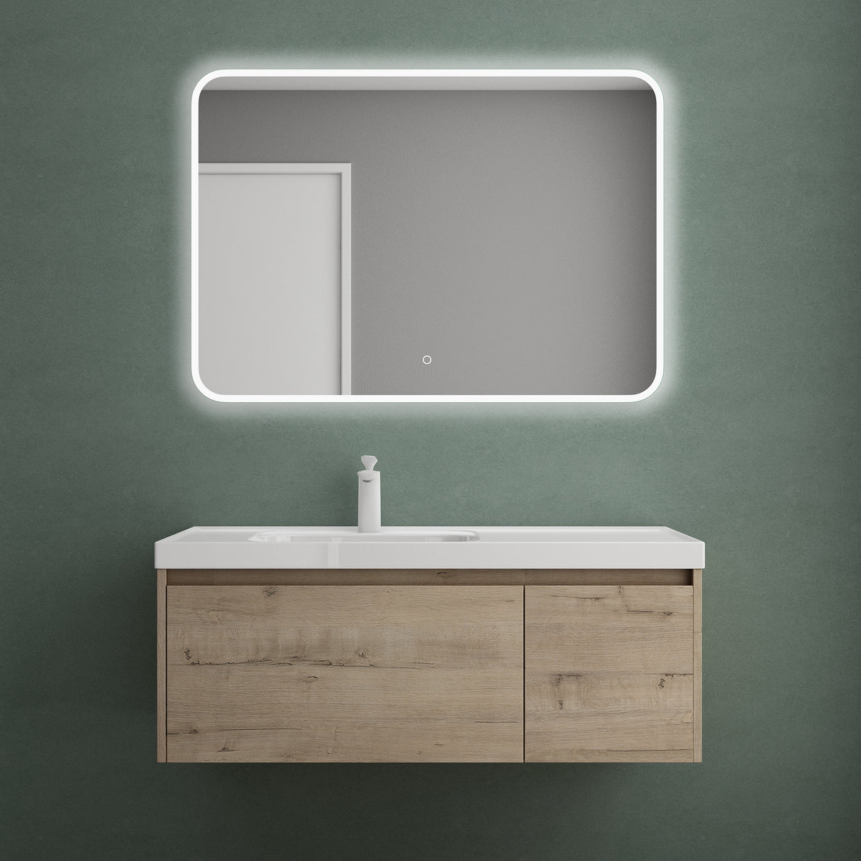 glasvilla Mobile Bagno Sospeso con Lavabo Mobiletto da Bagno con Lavabo da Marmo fuso Salerno