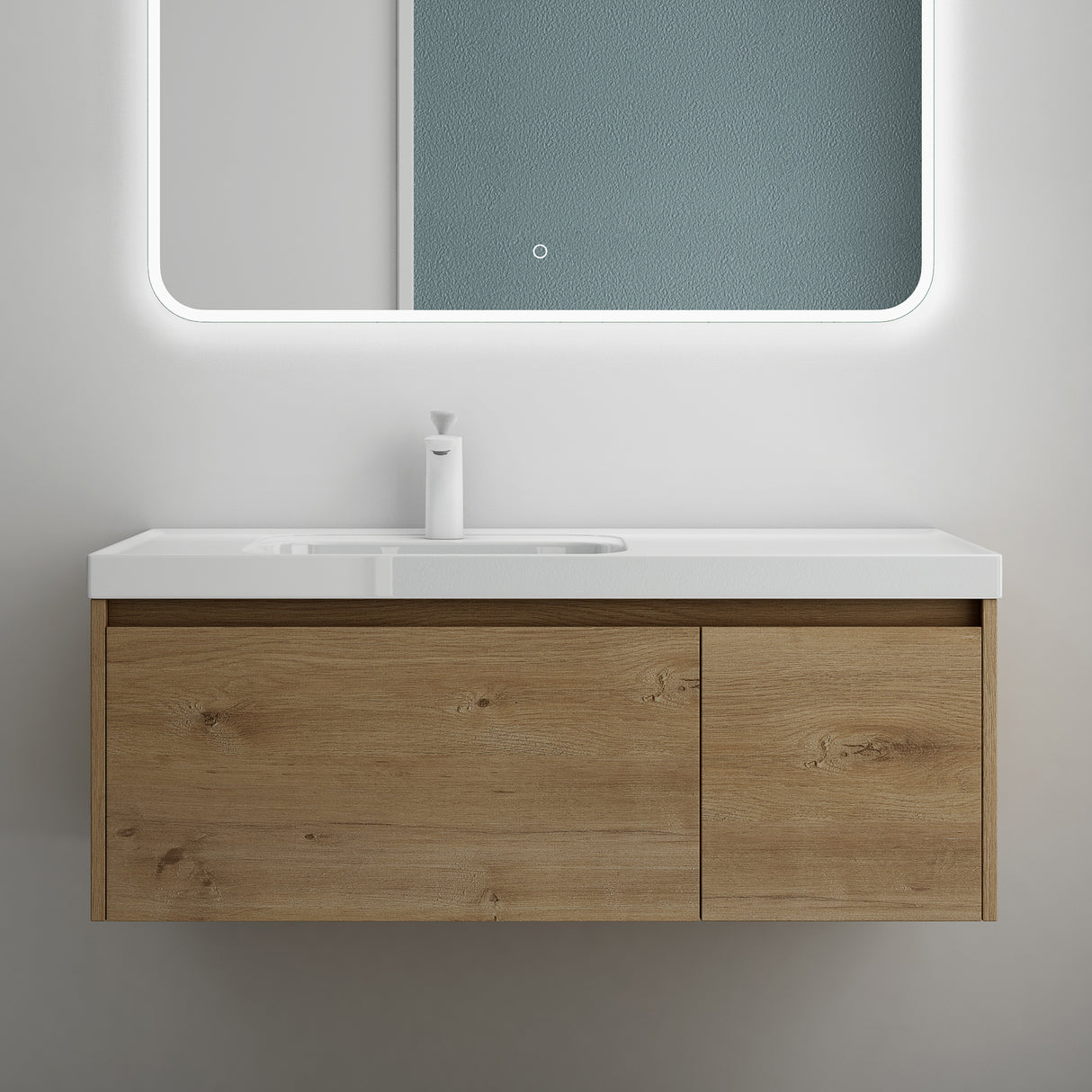 glasvilla Mobile Bagno Sospeso con Lavabo Mobiletto da Bagno con Lavabo da Marmo fuso Salerno